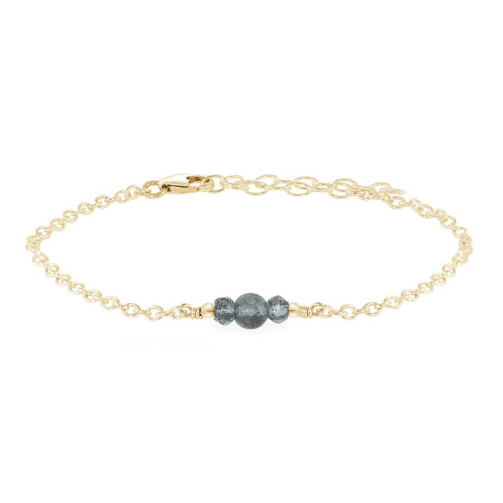 Dainty Labradorite Gemstone Bracelet - Dainty Labradorite Gemstone Bracelet - 14k Gold Fill - Luna Tide Handmade Crystal Jewellery