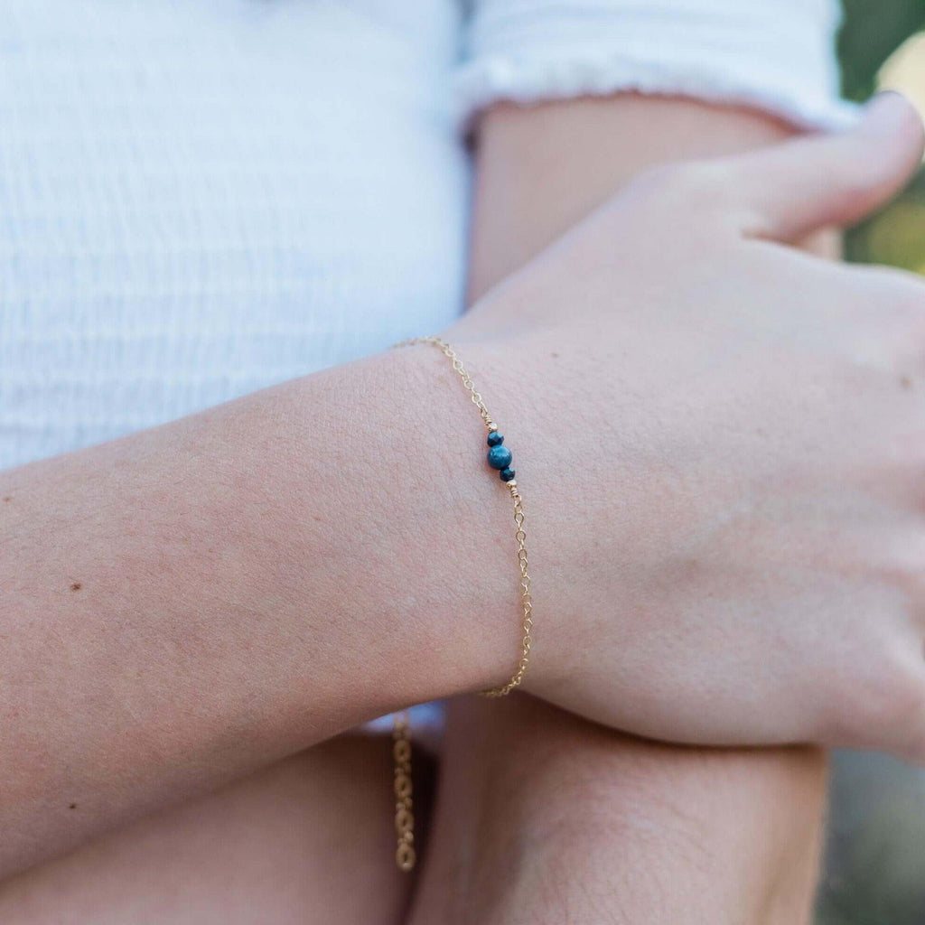 Dainty Sapphire Gemstone Bracelet - Dainty Sapphire Gemstone Bracelet - Sterling Silver - Luna Tide Handmade Crystal Jewellery