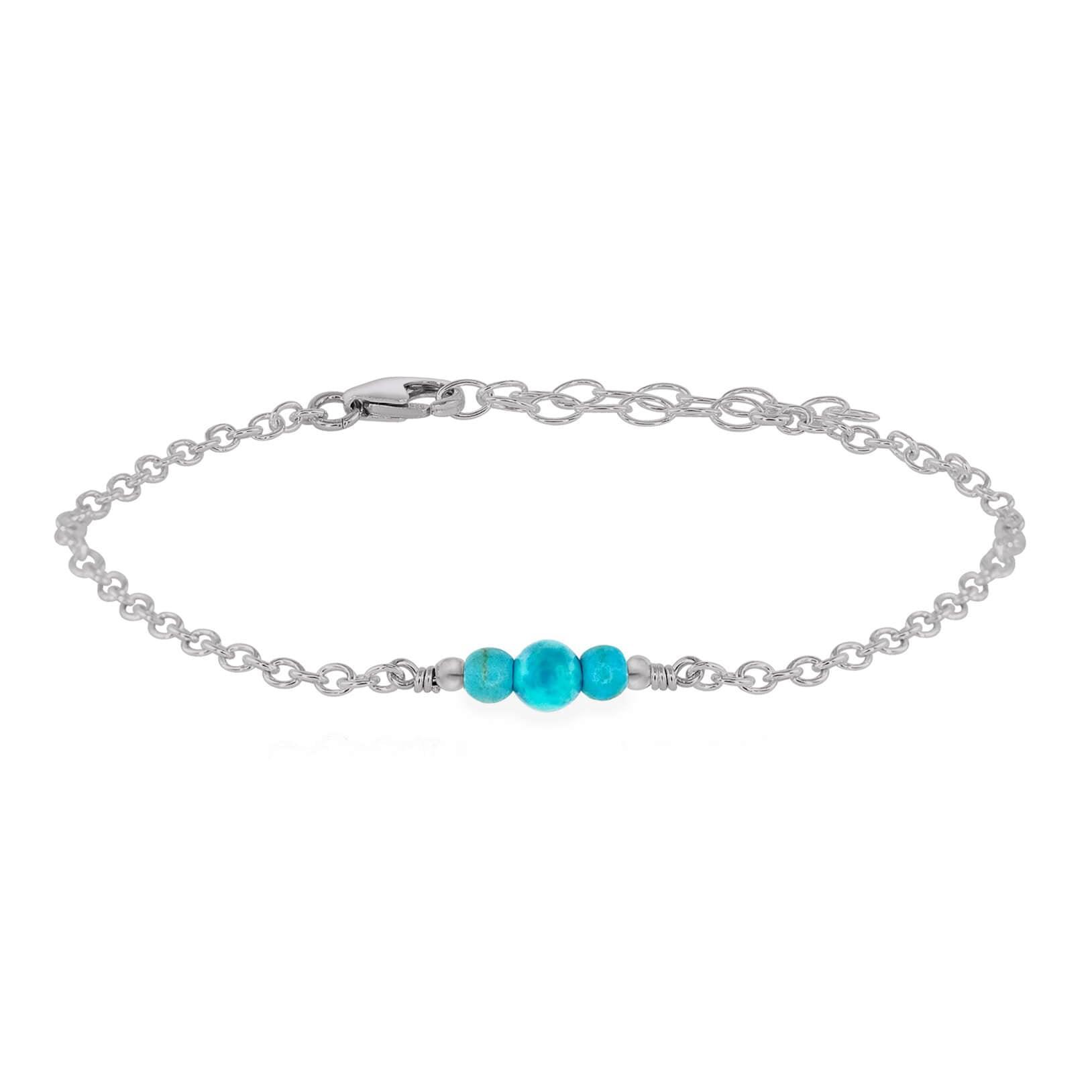 Dainty Turquoise Gemstone Bracelet - Dainty Turquoise Gemstone Bracelet - Stainless Steel - Luna Tide Handmade Crystal Jewellery