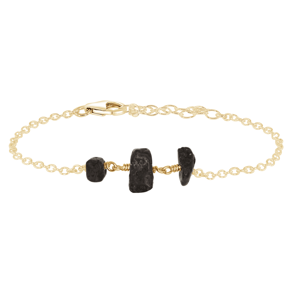 Beaded Chain Bracelet - Lava - 14K Gold Fill - Luna Tide Handmade Jewellery