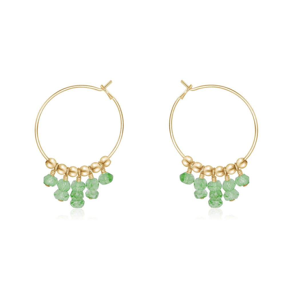 Green Aventurine Statement Hoop Earrings - Green Aventurine Statement Hoop Earrings - 14k Gold Fill - Luna Tide Handmade Crystal Jewellery