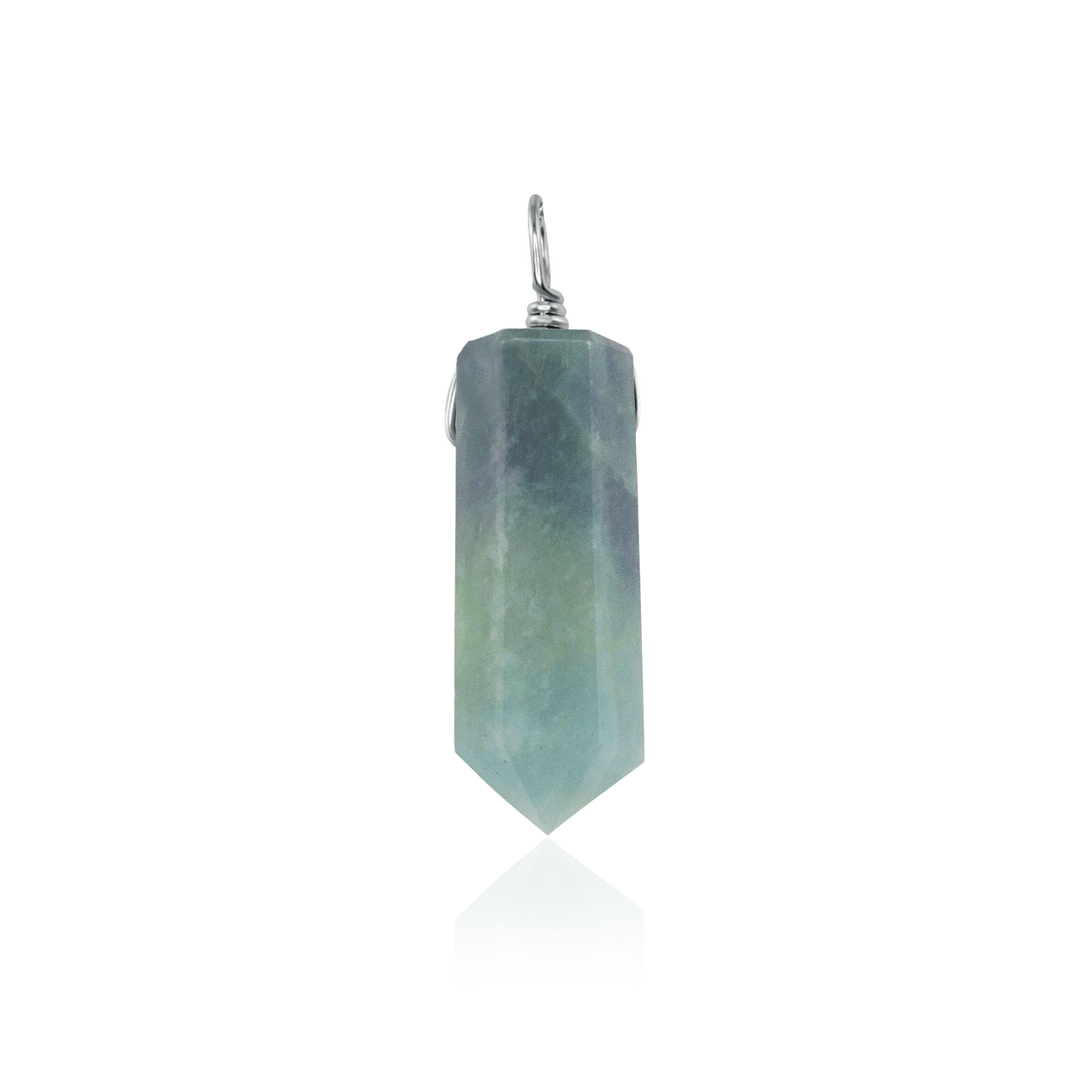 Large Aquamarine Crystal Tower Point Generator Pendant - Large Aquamarine Crystal Tower Point Generator Pendant - Sterling Silver - Luna Tide Handmade Crystal Jewellery