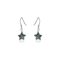 Little Labradorite Star Dangle Drop Earrings - Little Labradorite Star Dangle Drop Earrings - Stainless Steel - Luna Tide Handmade Crystal Jewellery