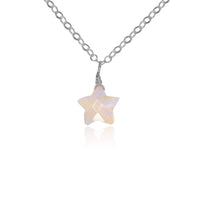 Little Rainbow Moonstone Star Pendant Necklace - Little Rainbow Moonstone Star Pendant Necklace - Stainless Steel / Cable - Luna Tide Handmade Crystal Jewellery