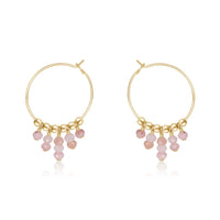 Hoop Earrings - Pink Peruvian Opal - 14K Gold Fill - Luna Tide Handmade Jewellery