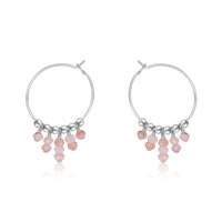 Hoop Earrings - Pink Peruvian Opal - Sterling Silver - Luna Tide Handmade Jewellery