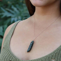 Point Necklace - Green Kyanite - 14K Rose Gold Fill - Luna Tide Handmade Jewellery