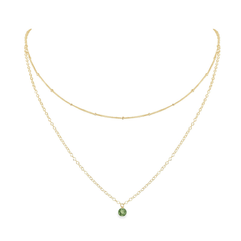 Layered Choker - Prehnite - 14K Gold Fill - Luna Tide Handmade Jewellery