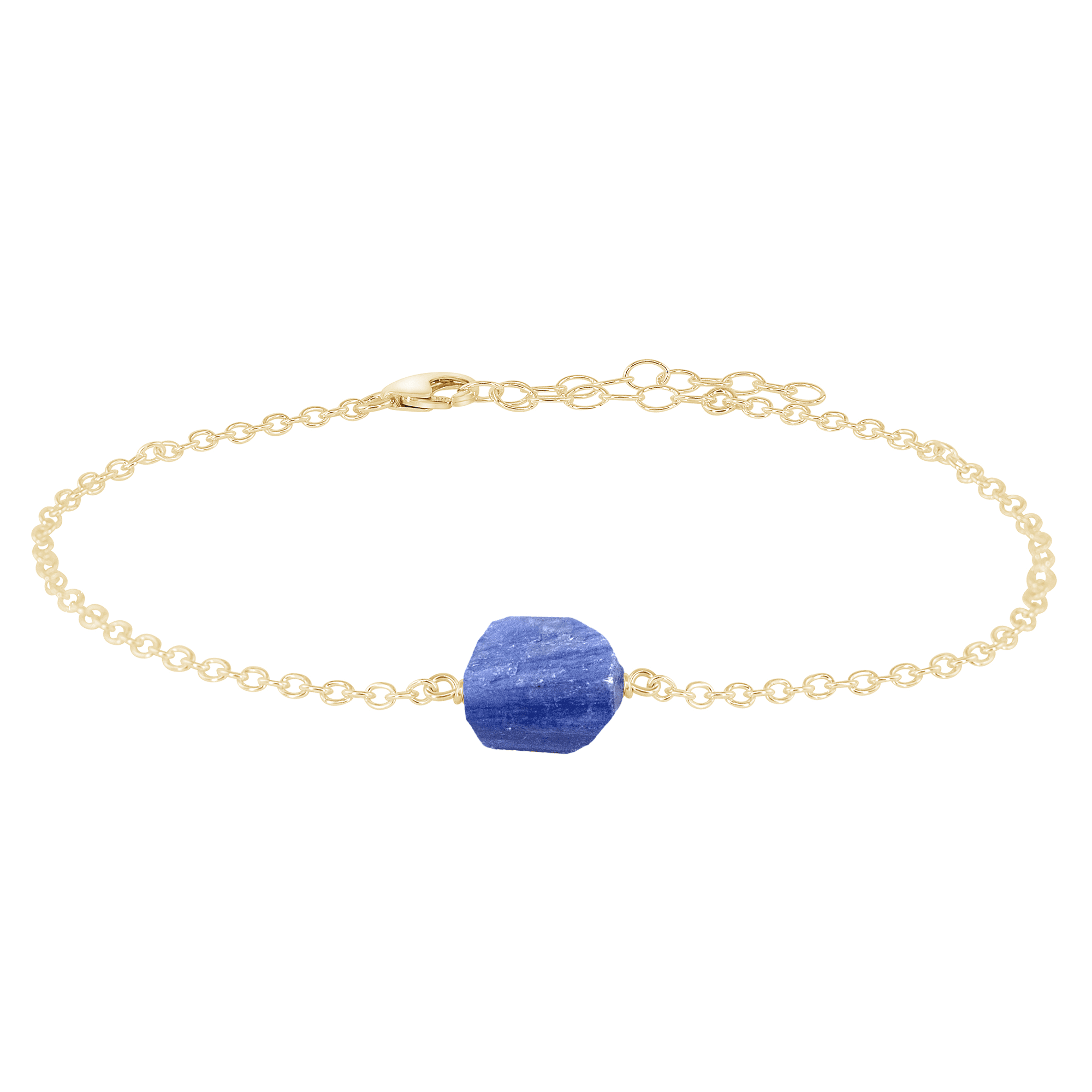 Raw Kyanite Crystal Nugget Anklet - Raw Kyanite Crystal Nugget Anklet - 14k Gold Fill - Luna Tide Handmade Crystal Jewellery