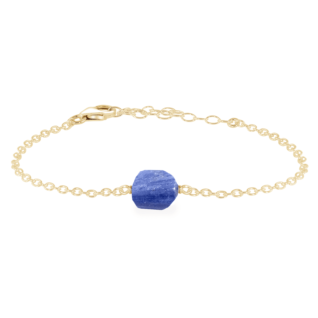 Raw Kyanite Crystal Nugget Bracelet - Raw Kyanite Crystal Nugget Bracelet - 14k Gold Fill - Luna Tide Handmade Crystal Jewellery