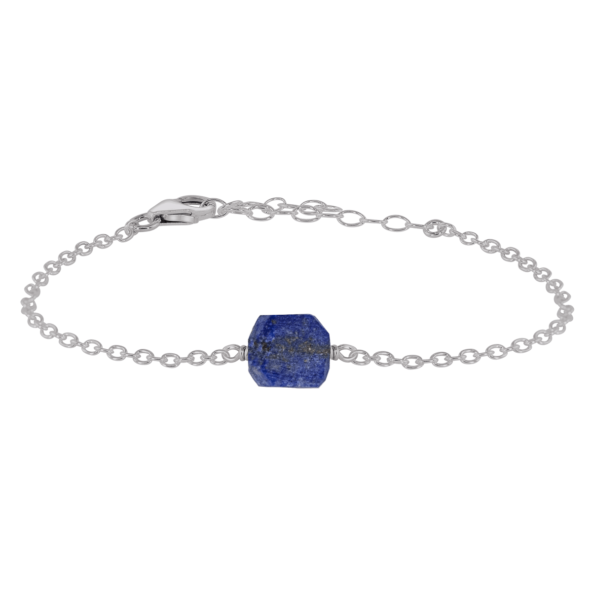 Raw Lapis Lazuli Crystal Nugget Bracelet - Raw Lapis Lazuli Crystal Nugget Bracelet - Stainless Steel - Luna Tide Handmade Crystal Jewellery