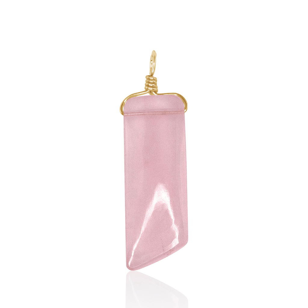 Rose Quartz Smooth Point Pendant - Rose Quartz Smooth Point Pendant - 14k Gold Fill - Luna Tide Handmade Crystal Jewellery