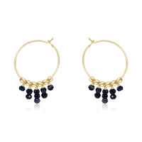 Hoop Earrings - Sapphire - 14K Gold Fill - Luna Tide Handmade Jewellery