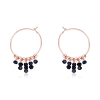 Hoop Earrings - Sapphire - 14K Rose Gold Fill - Luna Tide Handmade Jewellery