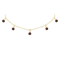 Bead Drop Choker - Smoky Quartz - 14K Gold Fill - Luna Tide Handmade Jewellery