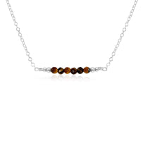 Faceted Bead Bar Necklace - Tigers Eye - Sterling Silver - Luna Tide Handmade Jewellery