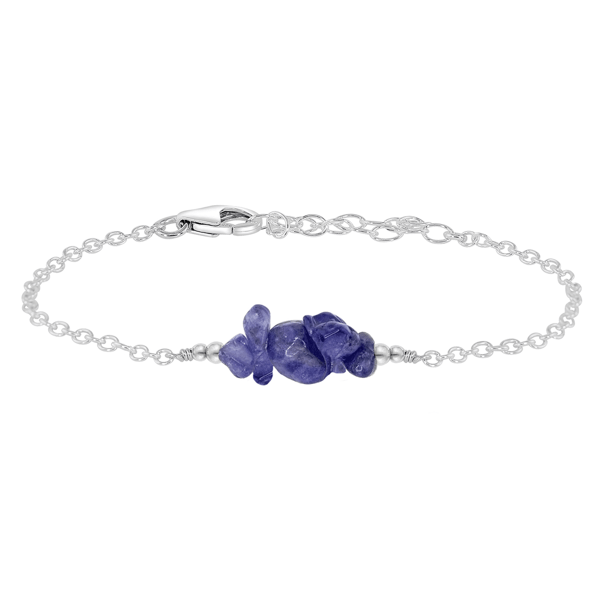 Genuine Tanzanite Gem Chip Bracelet Sterling Silver Handmade Genuine Tanzanite Gem Chip Bracelet Sterling Silver Handmade