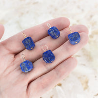 Tiny Raw Lapis Lazuli Crystal Pendant - Tiny Raw Lapis Lazuli Crystal Pendant - Sterling Silver - Luna Tide Handmade Crystal Jewellery