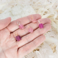 Tiny Raw Pink Tourmaline Crystal Pendant - Tiny Raw Pink Tourmaline Crystal Pendant - 14k Gold Fill - Luna Tide Handmade Crystal Jewellery