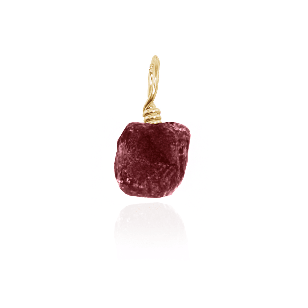 Tiny Raw Ruby Crystal Pendant - Tiny Raw Ruby Crystal Pendant - 14k Gold Fill - Luna Tide Handmade Crystal Jewellery