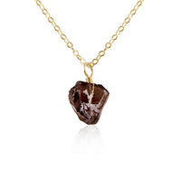 Raw Crystal Pendant Necklace - Smoky Quartz - 14K Gold Fill - Luna Tide Handmade Jewellery