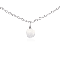 Raw Crystal Pendant Choker - Rainbow Moonstone - Stainless Steel - Luna Tide Handmade Jewellery