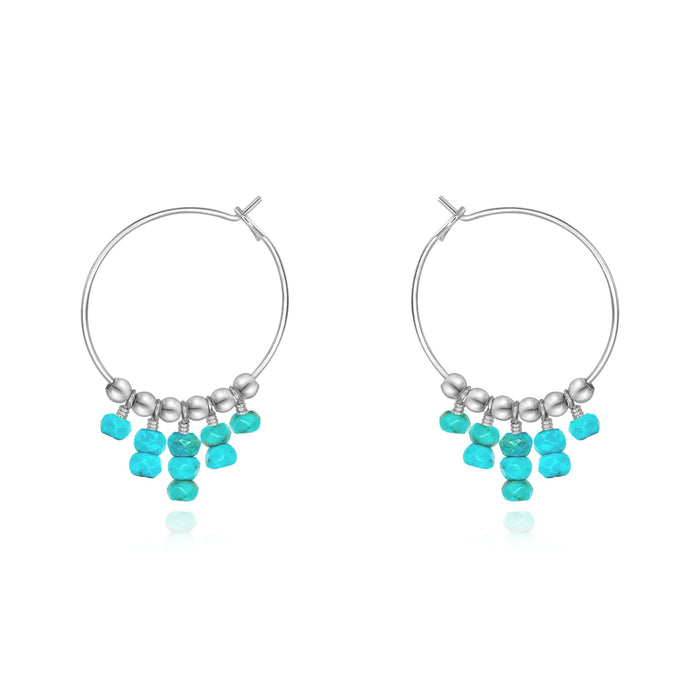 Hoop Earrings - Turquoise - Sterling Silver - Luna Tide Handmade Jewellery